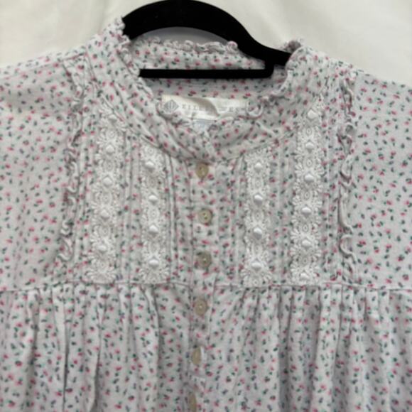 Eileen West Flannel Nightgown Size Medium Pajama Dress Long Sleeve Cottage - Picture 3 of 7